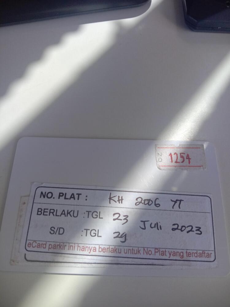 Kartu member kembali id 1254