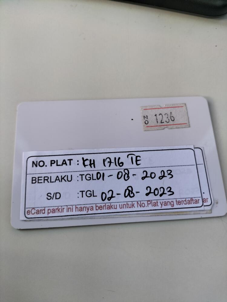 Kartu member kembali ID 1236