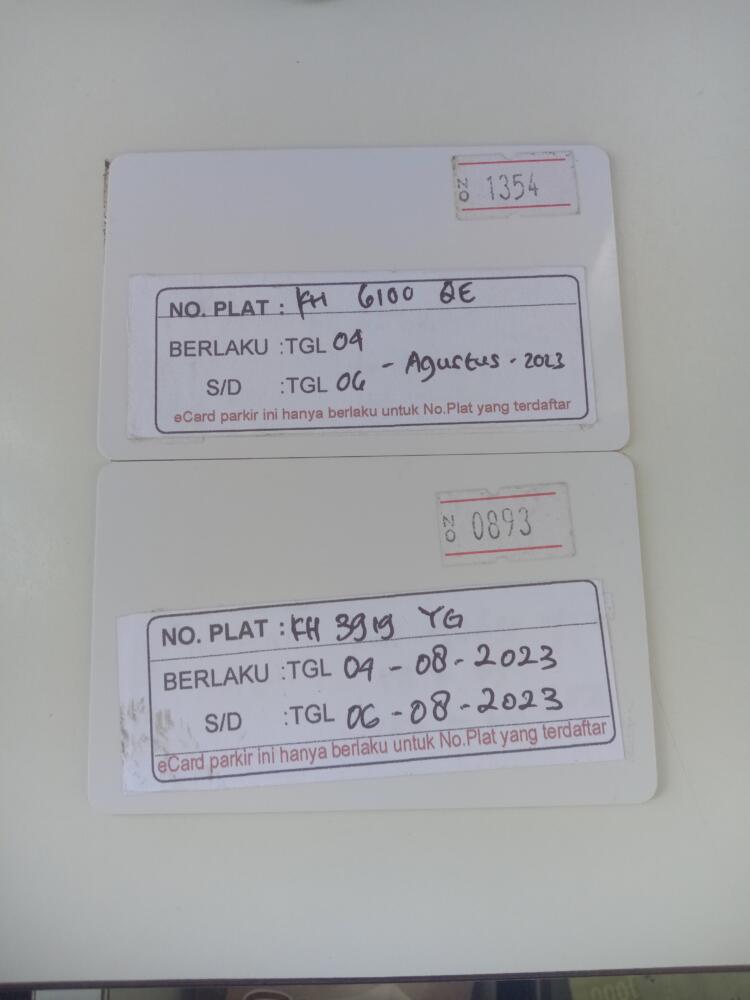 Kartu member kembali id 1354 & 893