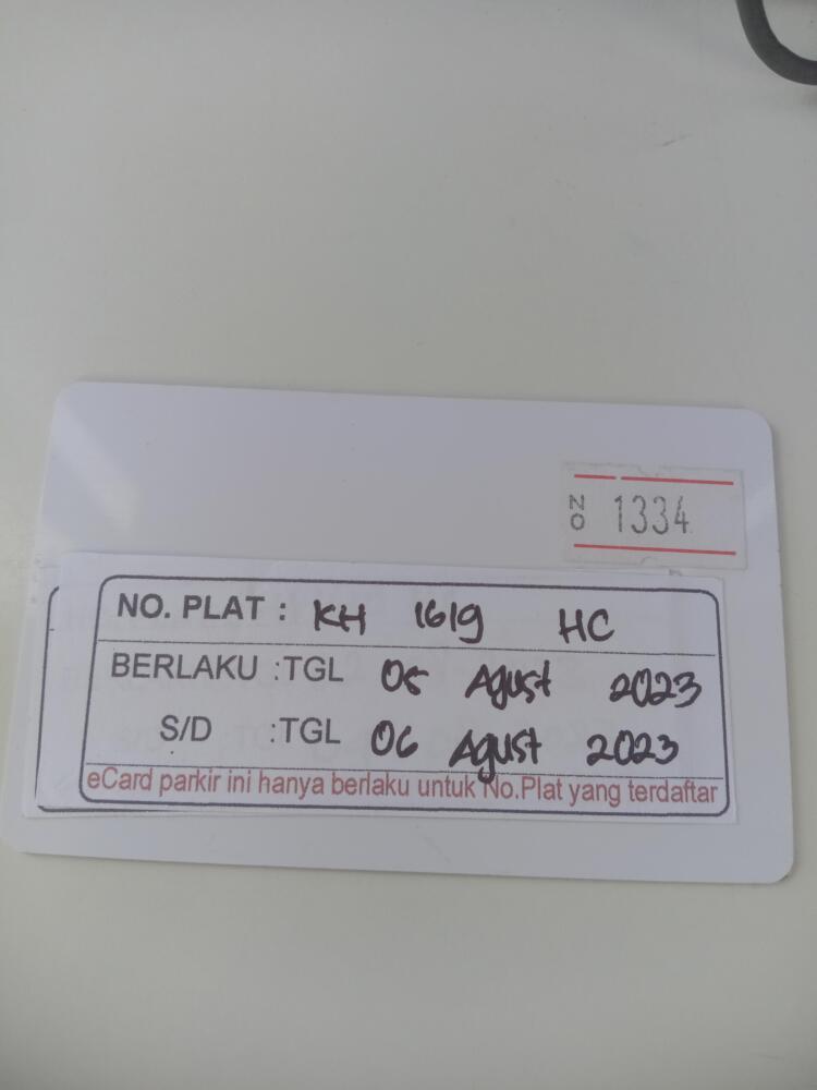 Kartu member kembali id 1334