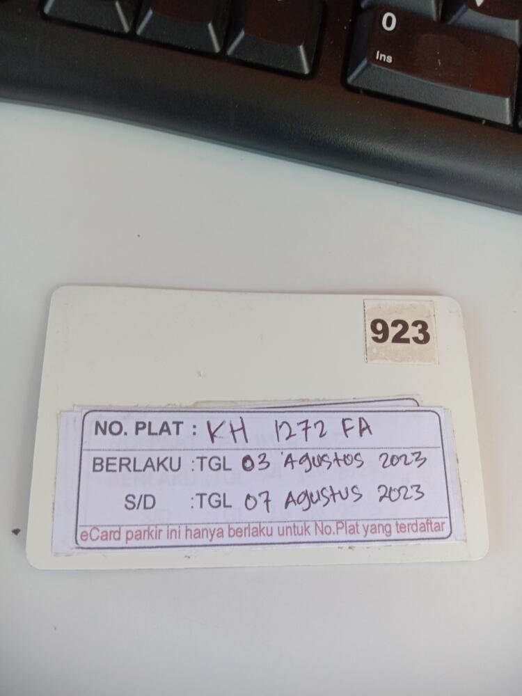 Kartu member kembali id 923