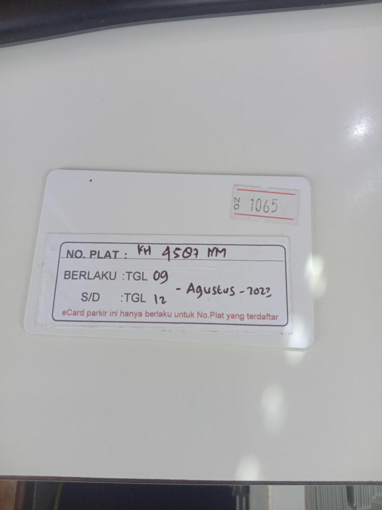 Kartu member kembali id 1065