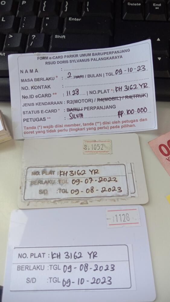 Perpanjang member dan ganti kartu dari id 1052 ke id 1128