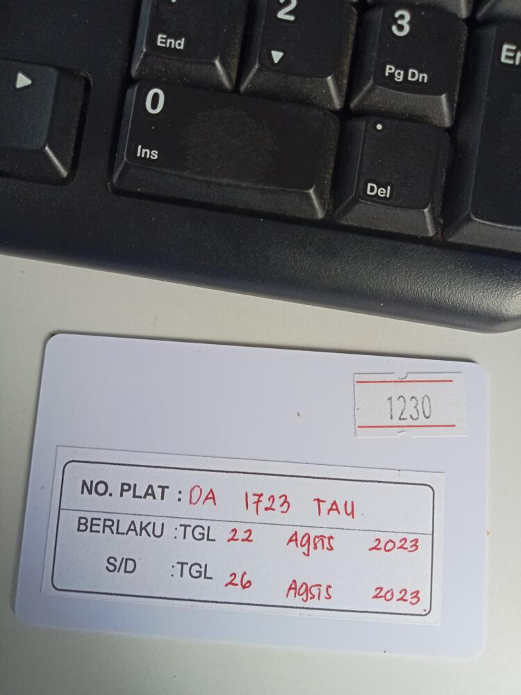 Kartu kembali R4 ID 1230