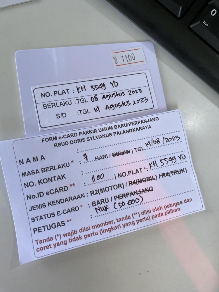 Kartu member baru ID 1100