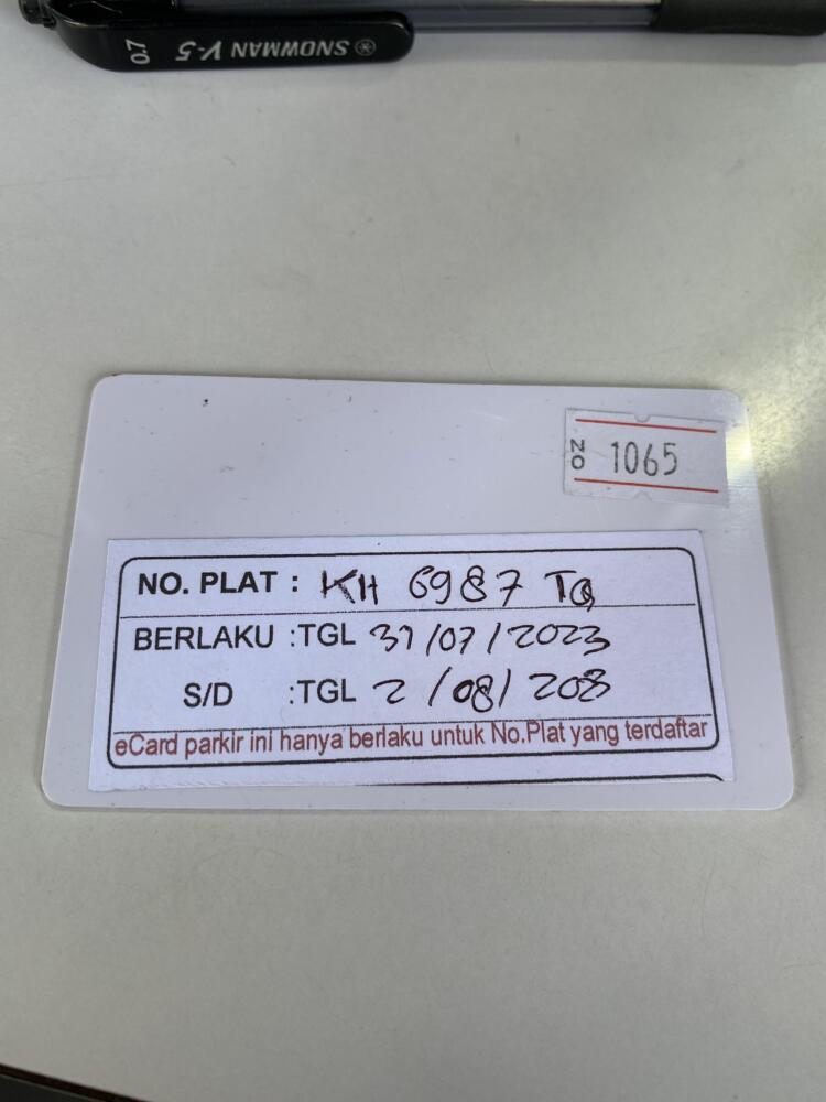 Kartu member kembali ID 1065
