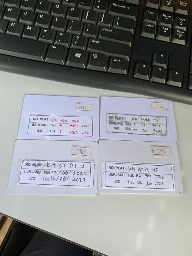 Kartu member kembali ID 1171, 1130, 1188 & 1182