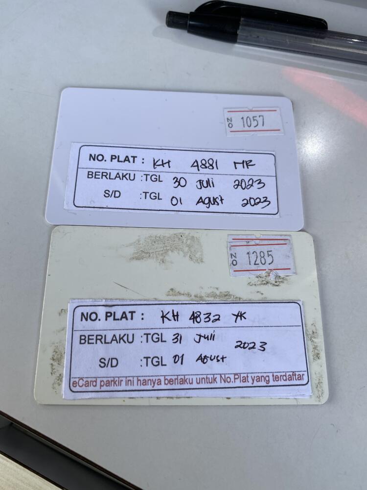 Kartu member kembali ID 1057&1285