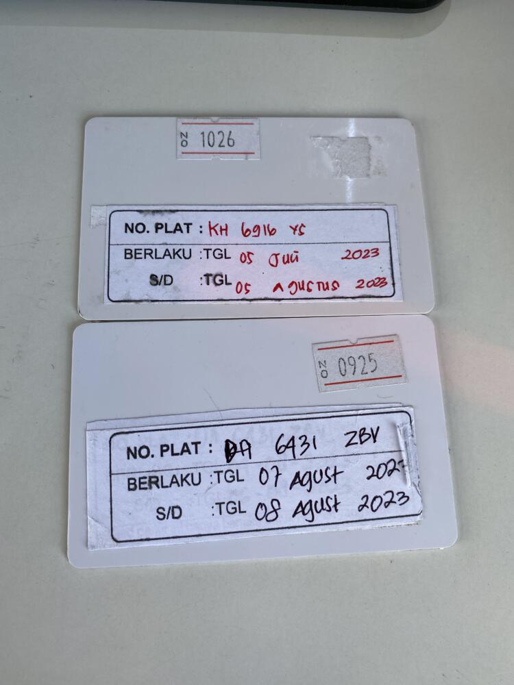 Kartu kembali ID 1026 & ID 925