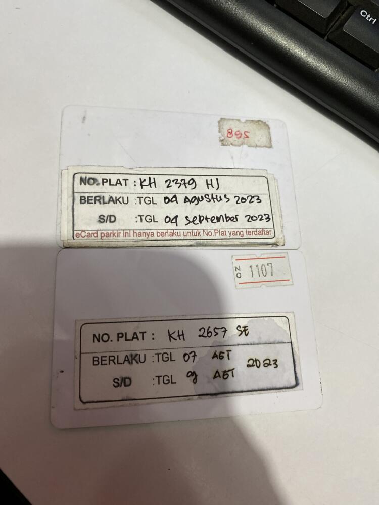 Kartu kembali ID 895 & 1107
