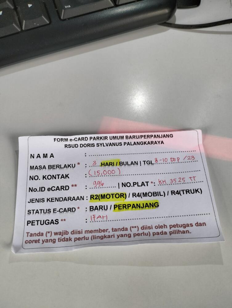 PERPANJANG MEMBER/R2 (3H) 996