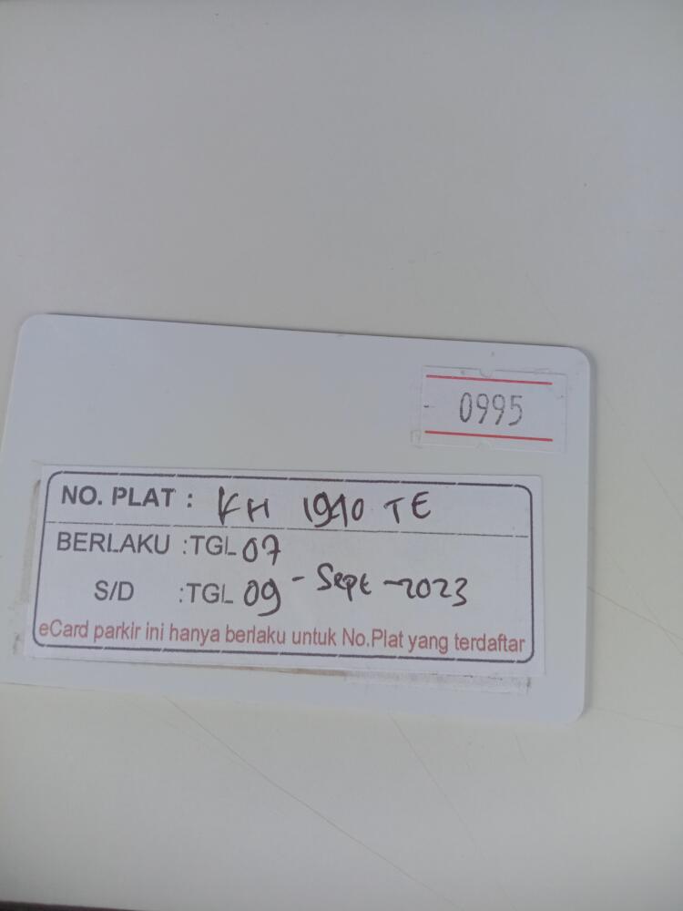 Kartu member kembali id 995