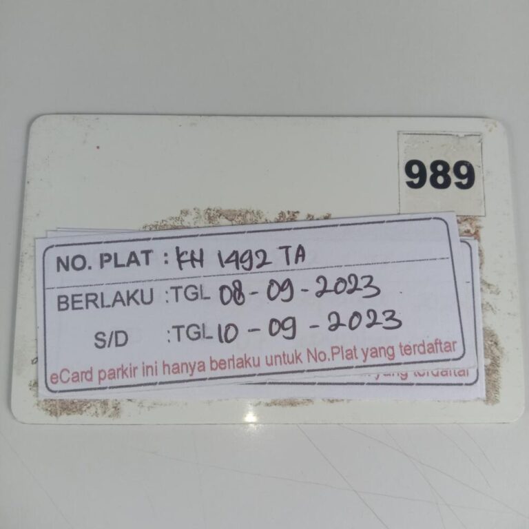 Kartu member kembali id 989