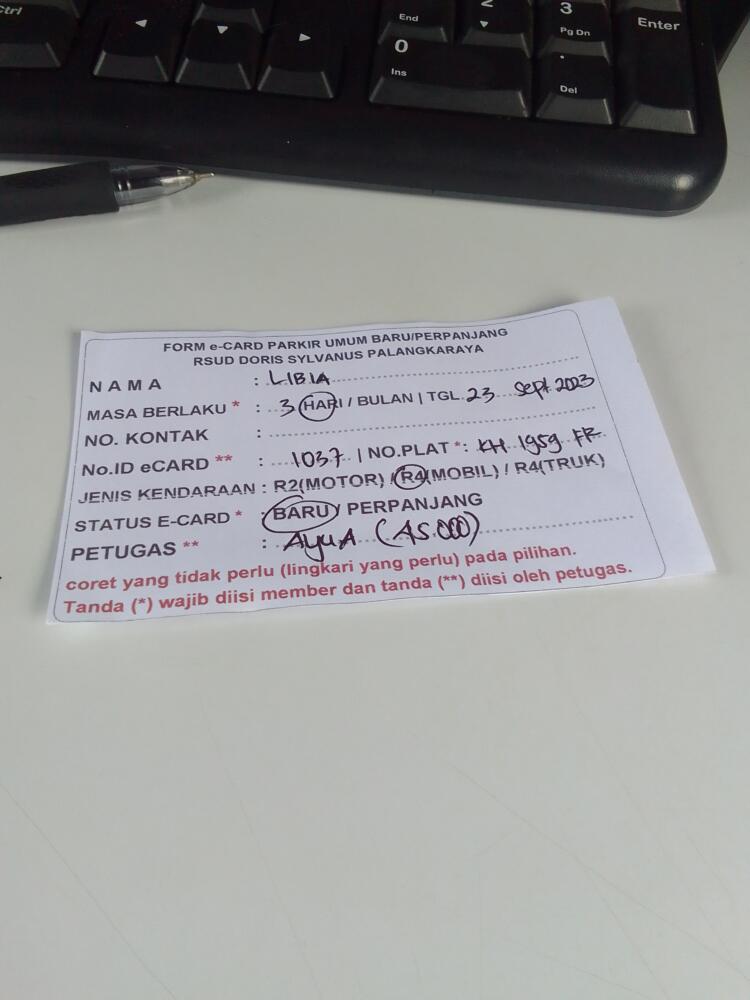 KARTU MEMBER BARU ID:1037