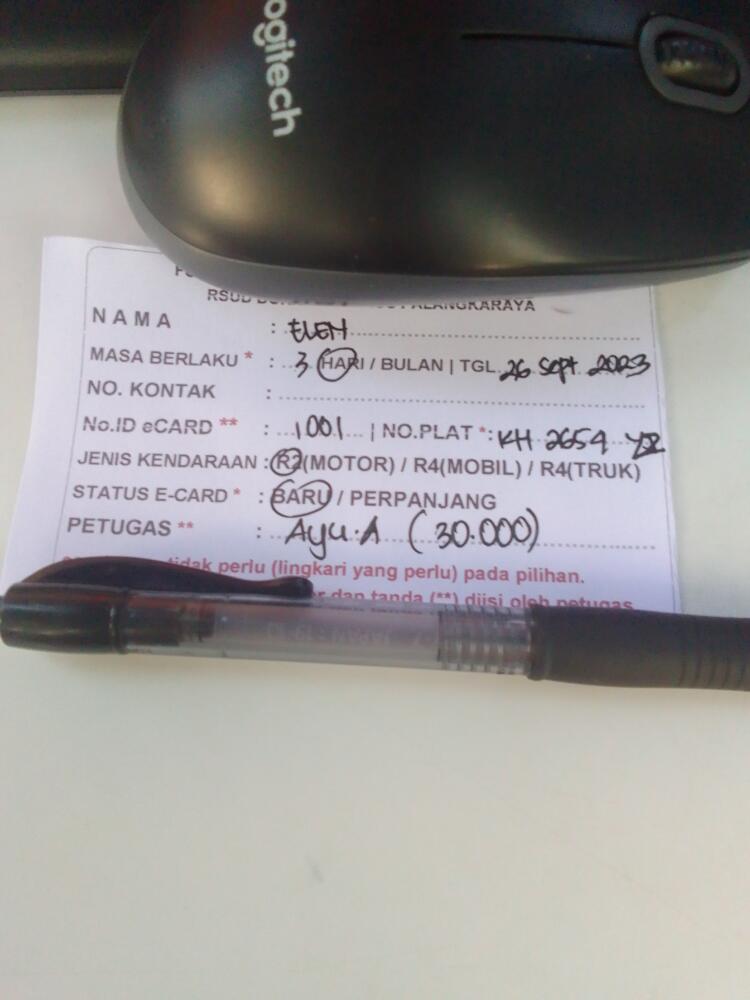 kARTU MEMBER BARU ID:1001