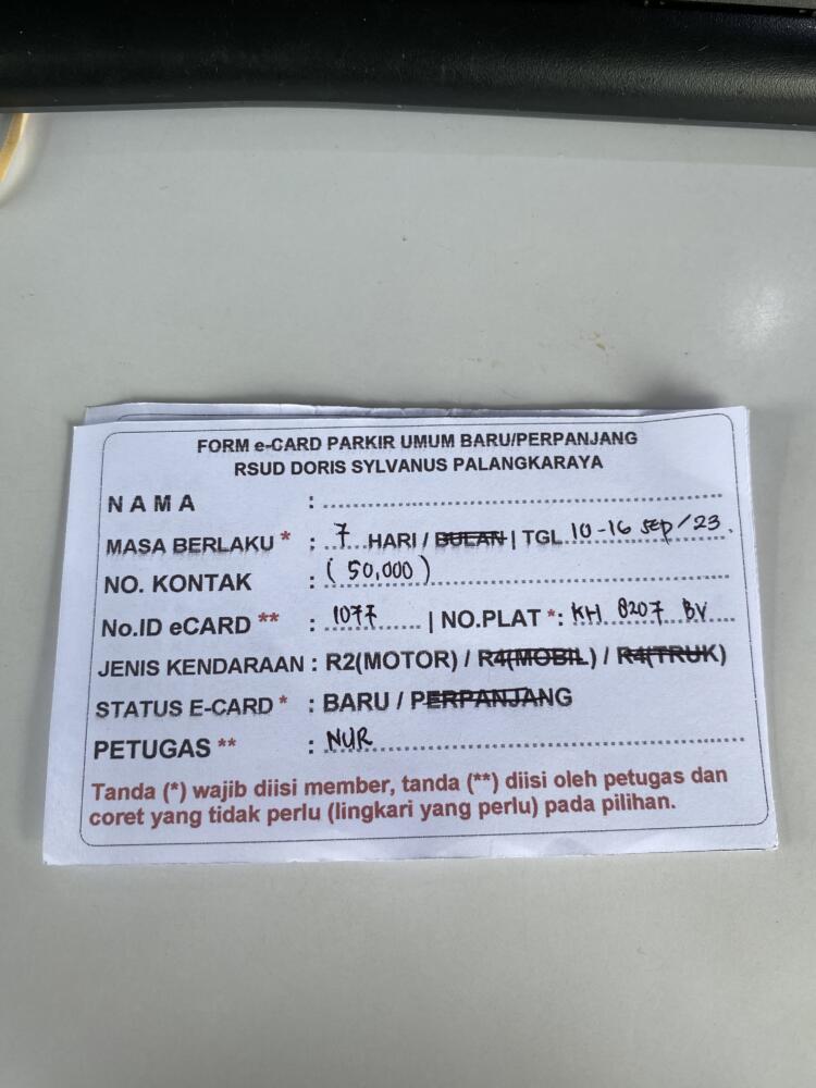 Kartu member baru ID 1077