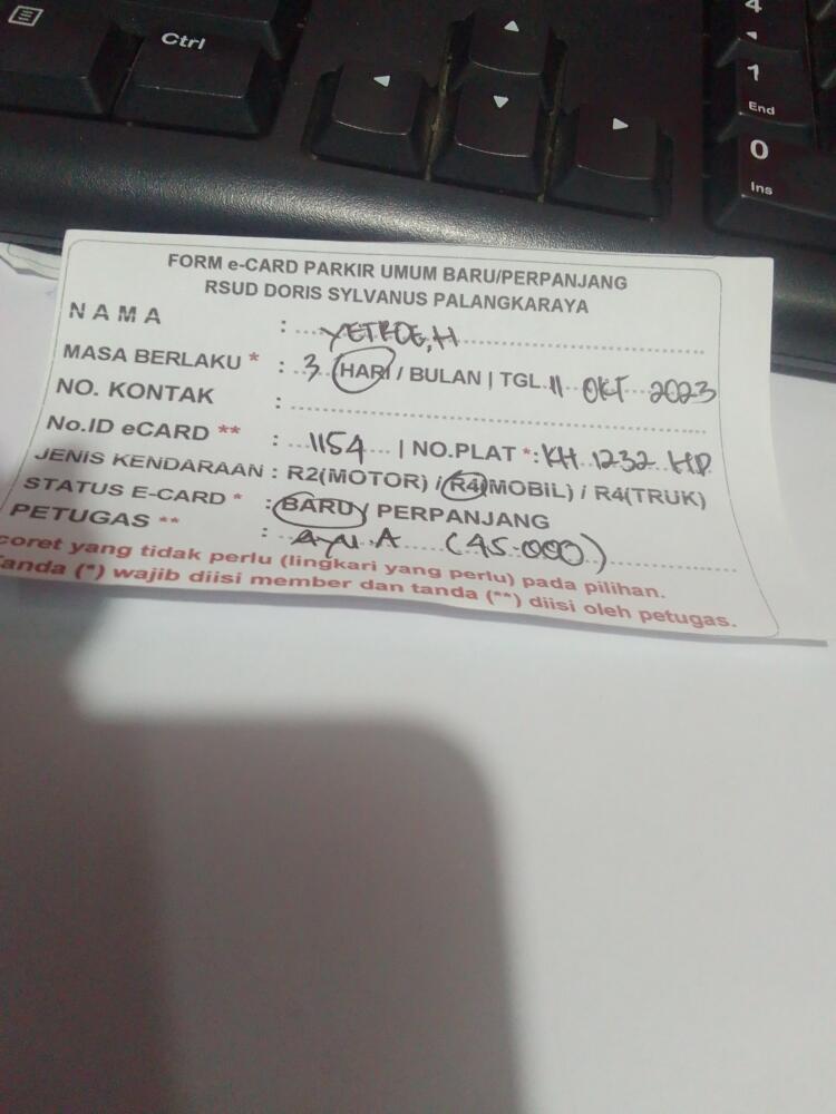 kARTU MEMBER BARU ID:1154