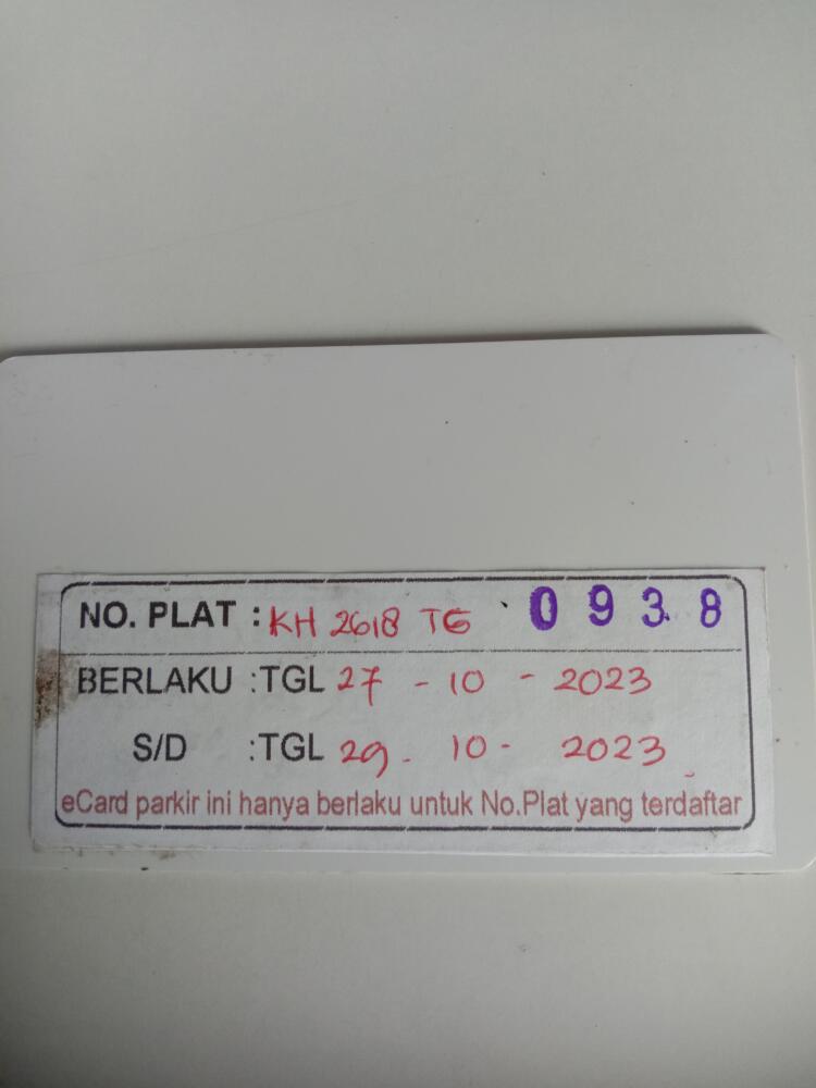 Kartu member kembali id 938