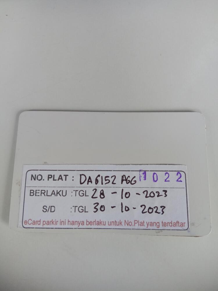 Kartu member kembali id 1022