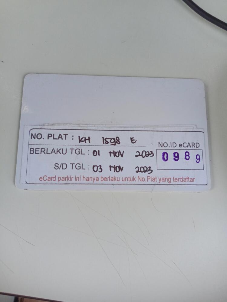 Kartu member kembali id 989