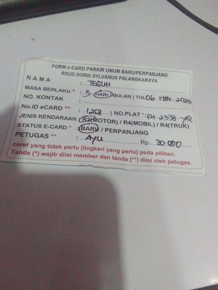 kARTU MEMBER BARU ID:1258