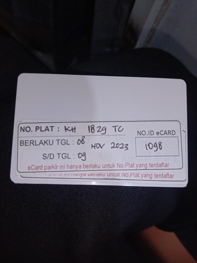 Kartu member kembali id 1098