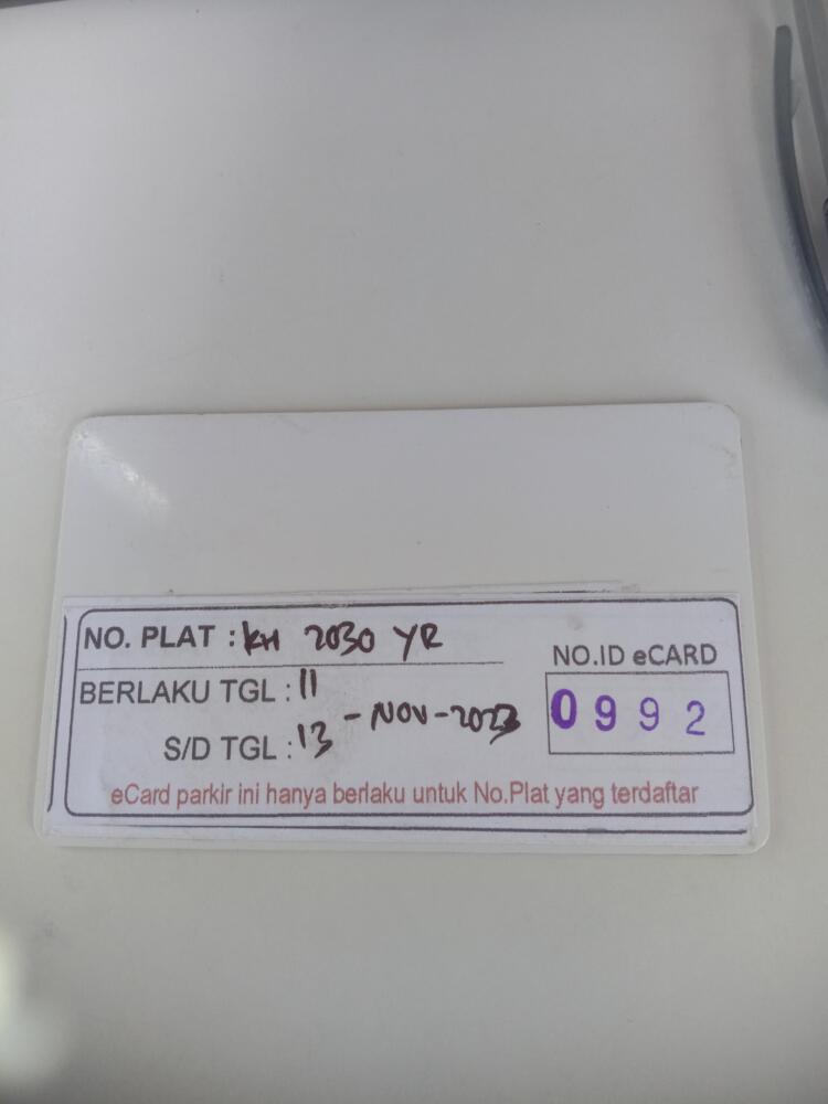 Kartu member kembali id 992