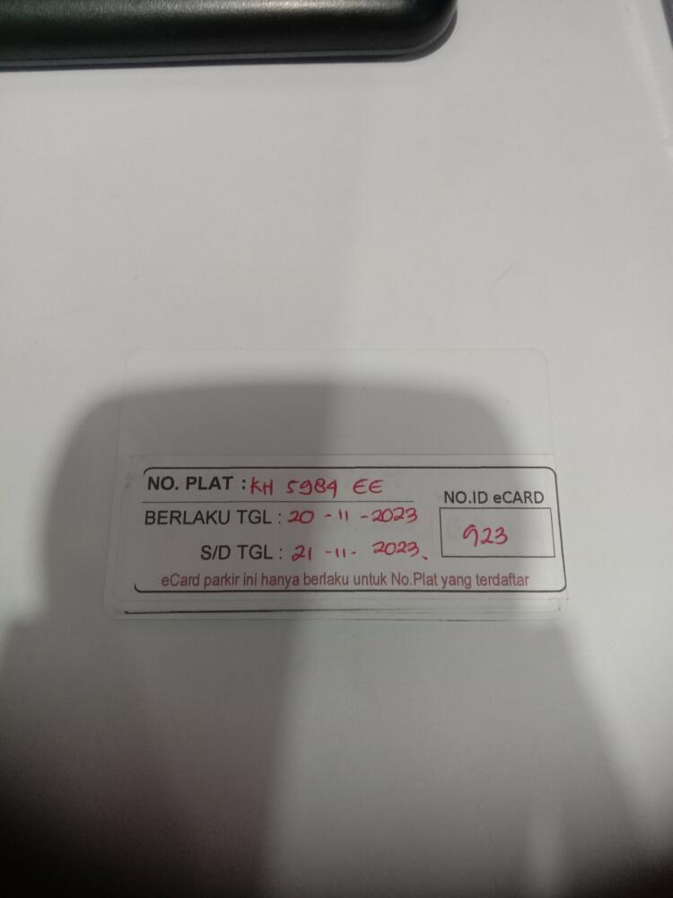 Kartu member kembali id 923