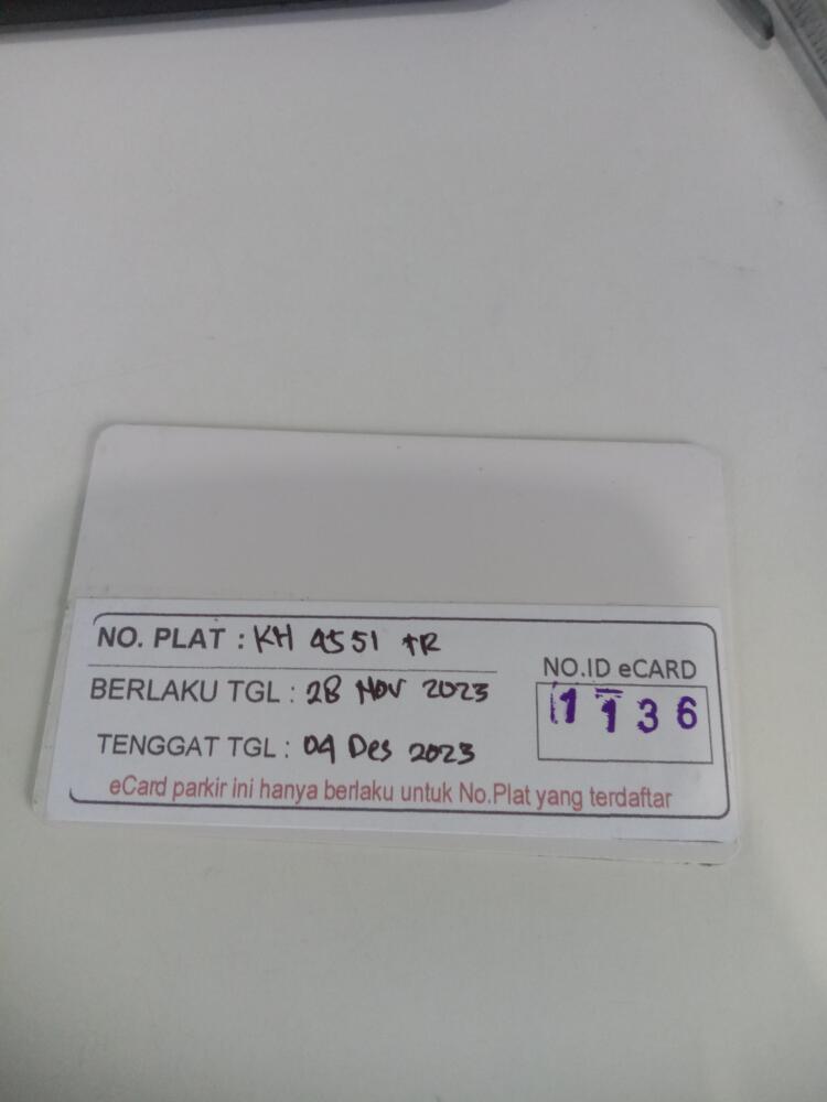 Kartu member kembali id 1136