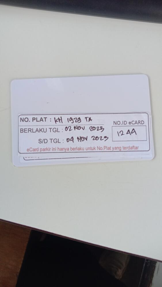 Kartu member kembali id 1244