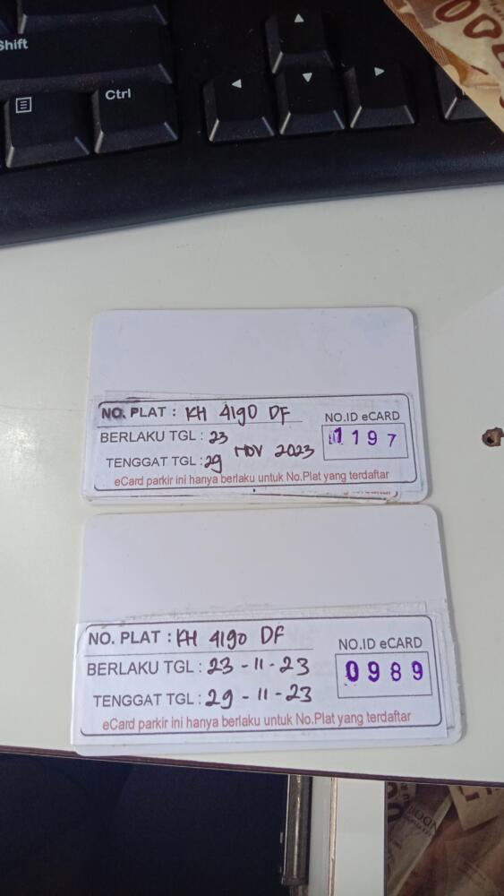 Kartu member id 1197 pindah ke id 989