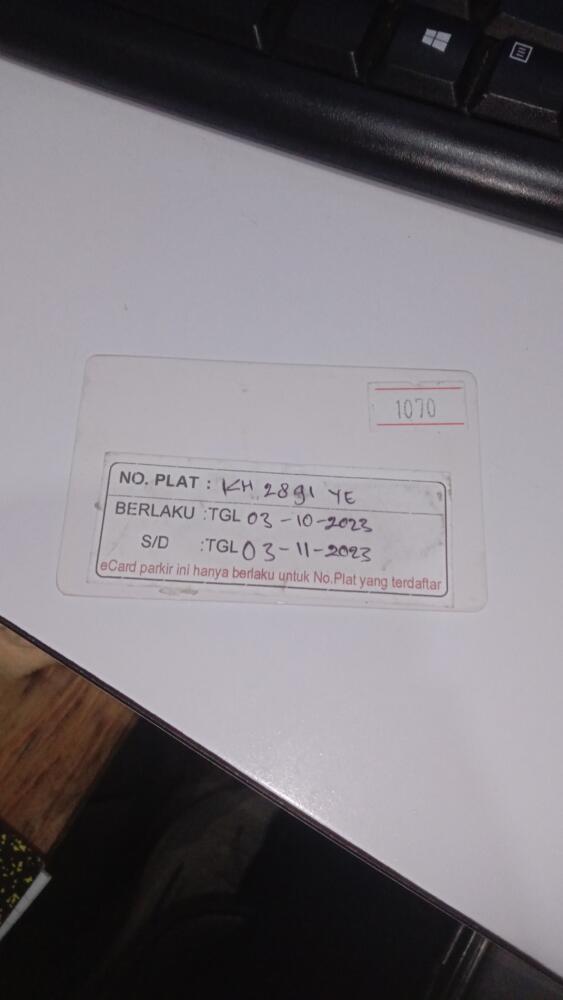 Kartu member kembali id 1070