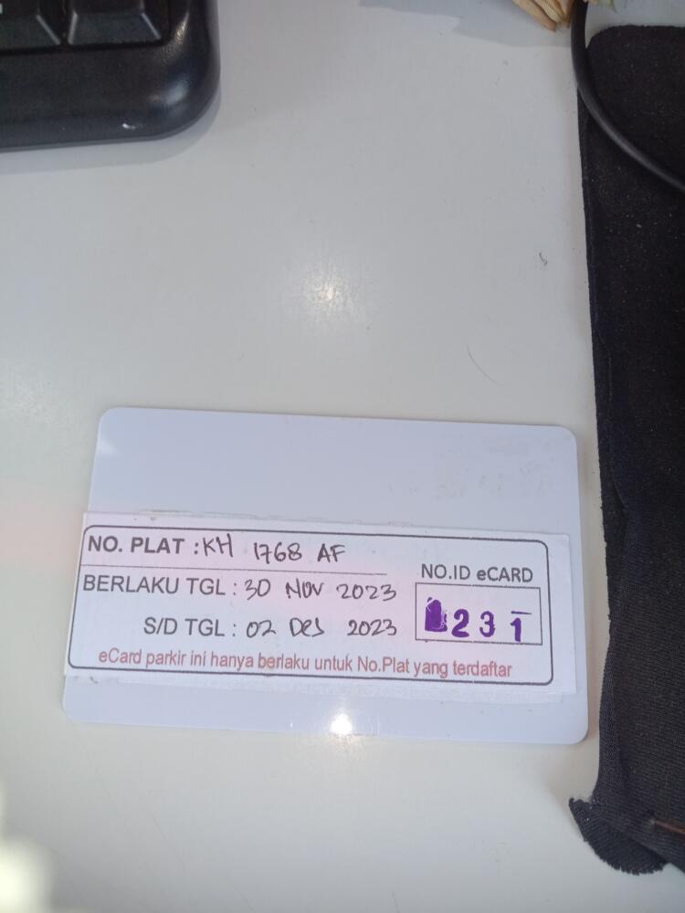 Kartu member kembali id 1231