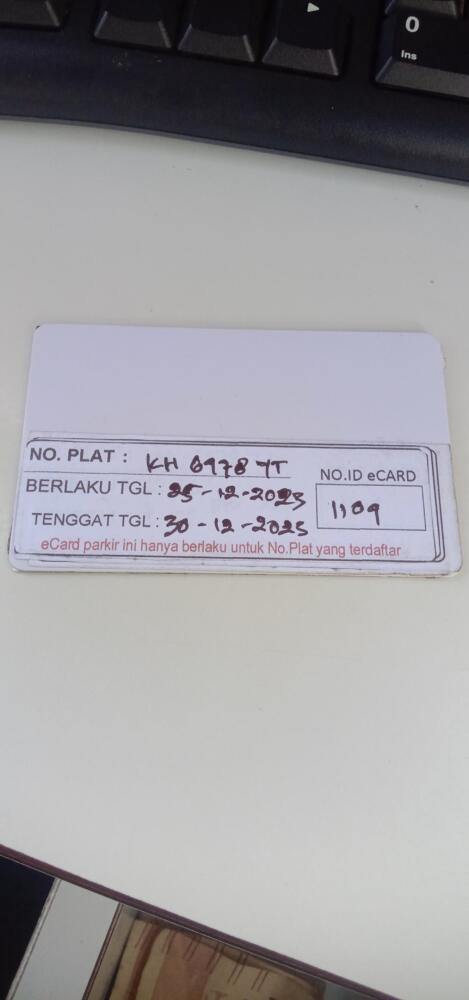 Kartu member kembali id 1104