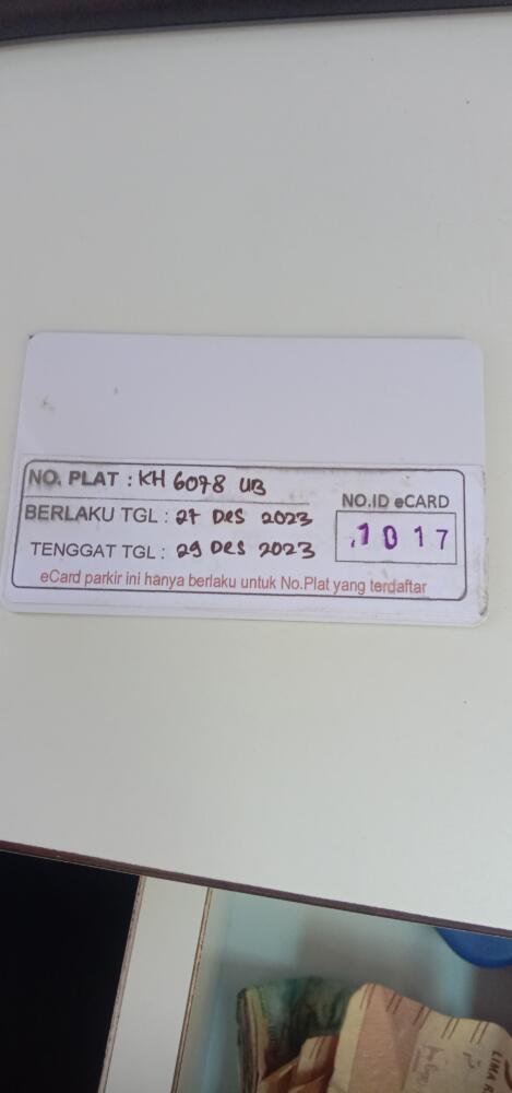 Kartu member kembali id 1017