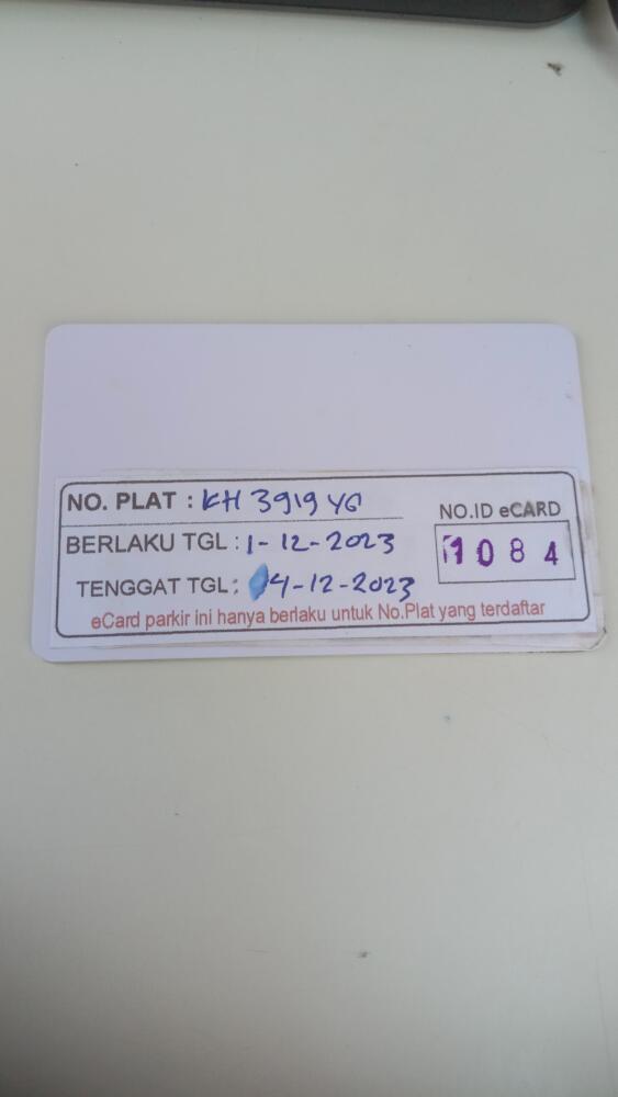 Kartu member kembali id 1084