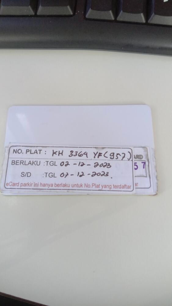 Kartu member kembali id 957