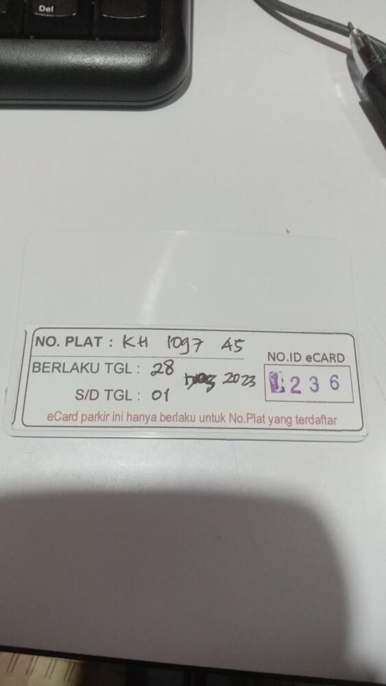 Kartu member kembali id 1236