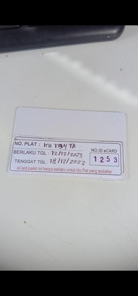 Kartu member kembali id 1253