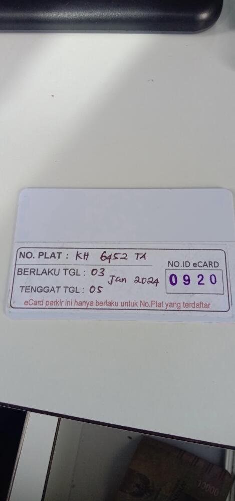 Kartu member kembali id 920