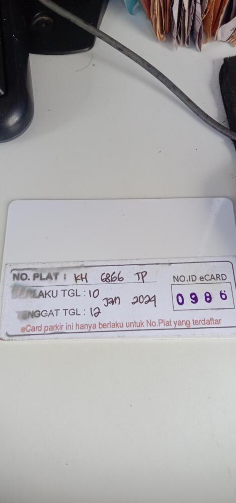 Kartu member kembali id 986