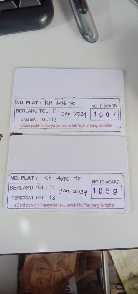 Kartu member kembali id 1007, id 1059