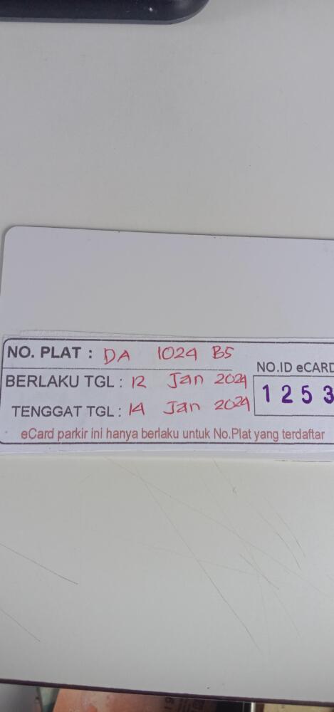 Kartu member kembali id 1253