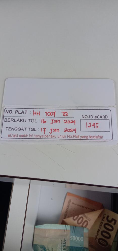 Kartu member kembali id 1245