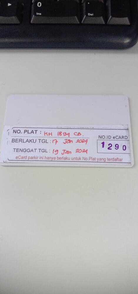 Kartu member kembali id 1290