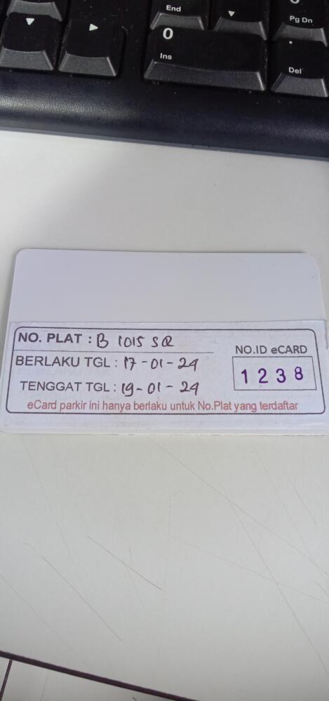 Kartu member kembali id 1238