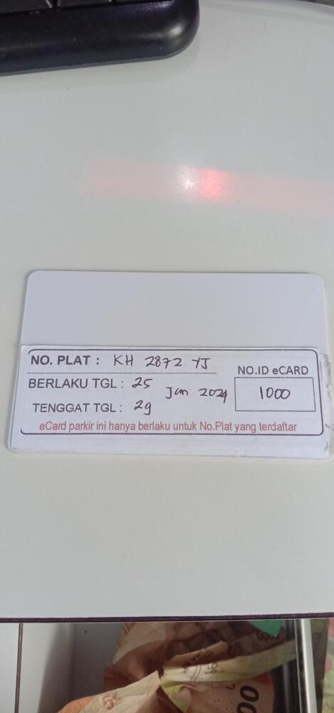 Kartu member kembali id 1000