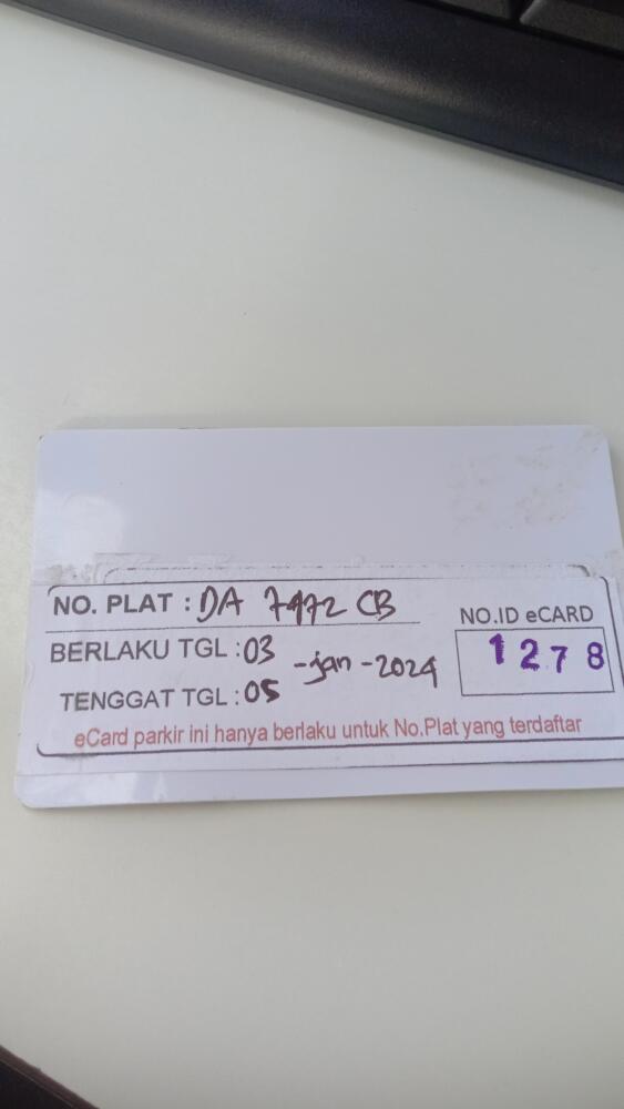 Kartu member kembali id 1278