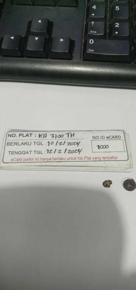 Kartu member kembali id 1000