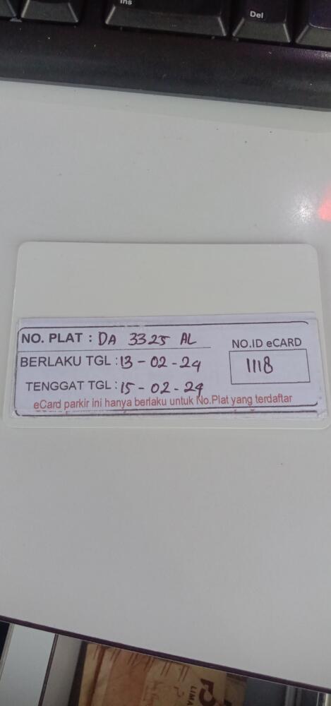 Kartu member kembali id 1118